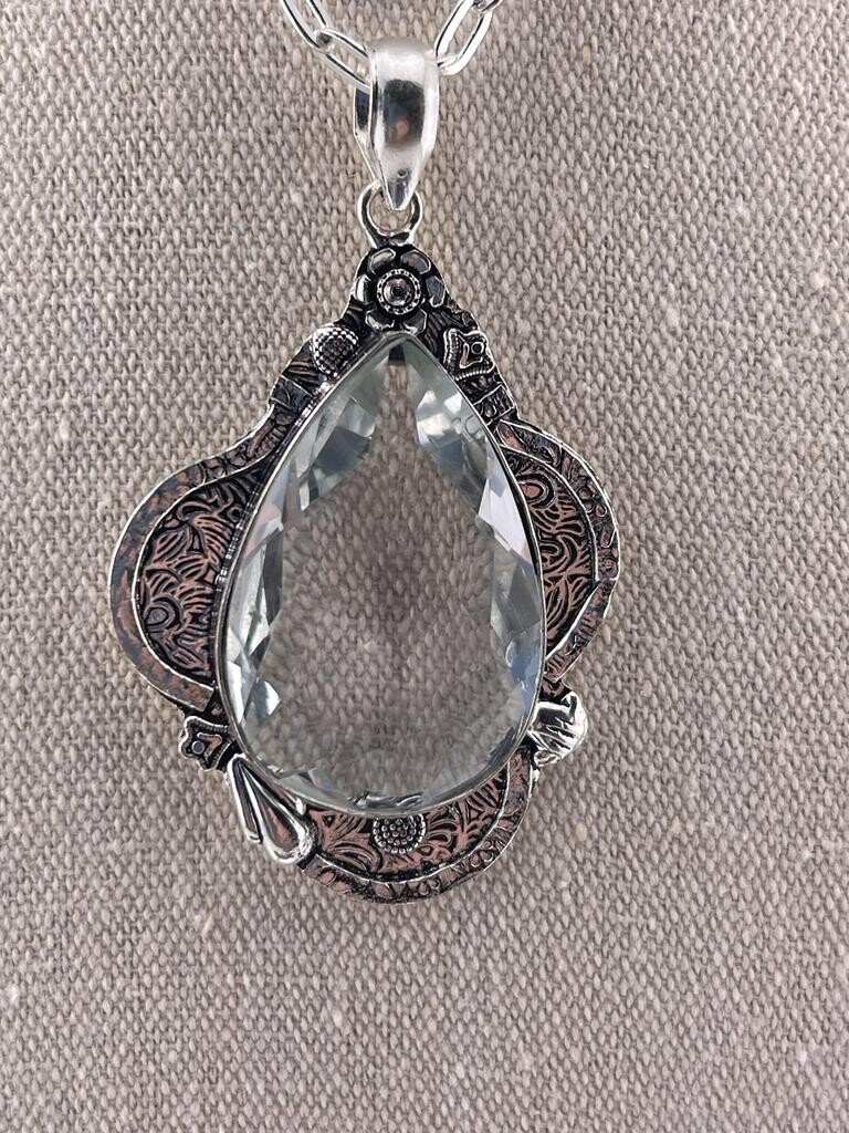 White Topaz Gemstones set in Sterling Silver