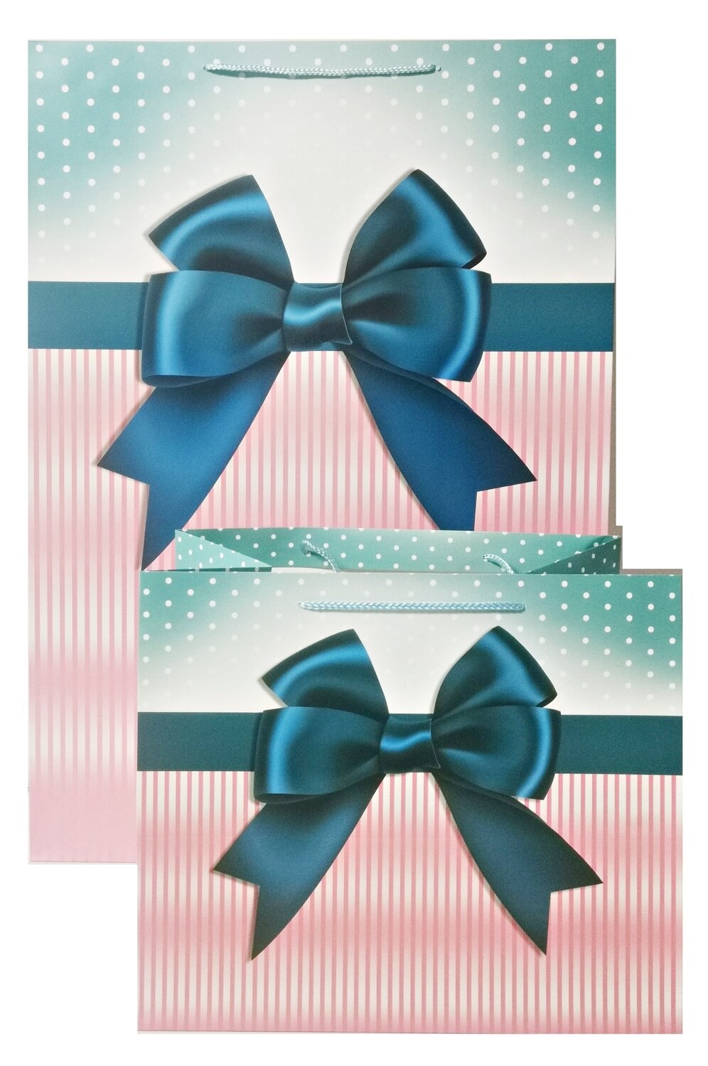 Blue Bow Rectangular XLarge Gift Bag PK3 (R32.50 Each)