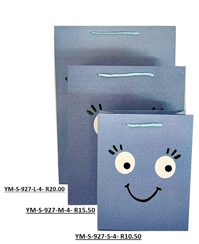 Face Blue Large Gift Bag PK3 (R20 Each)