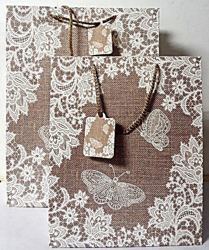 Gift Bag Large -  Butterfly Lace PK3 (R17.50 Each)