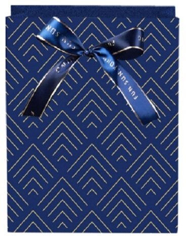 Gold Arrows with Ribbon Navy Blue Large Gift Bag PK3 (R27.50 Each)