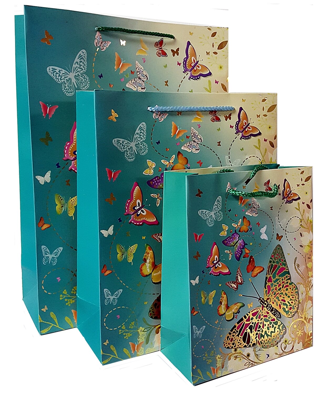 Green Butterfly Gift Bag Large PK3 (R20 Each)