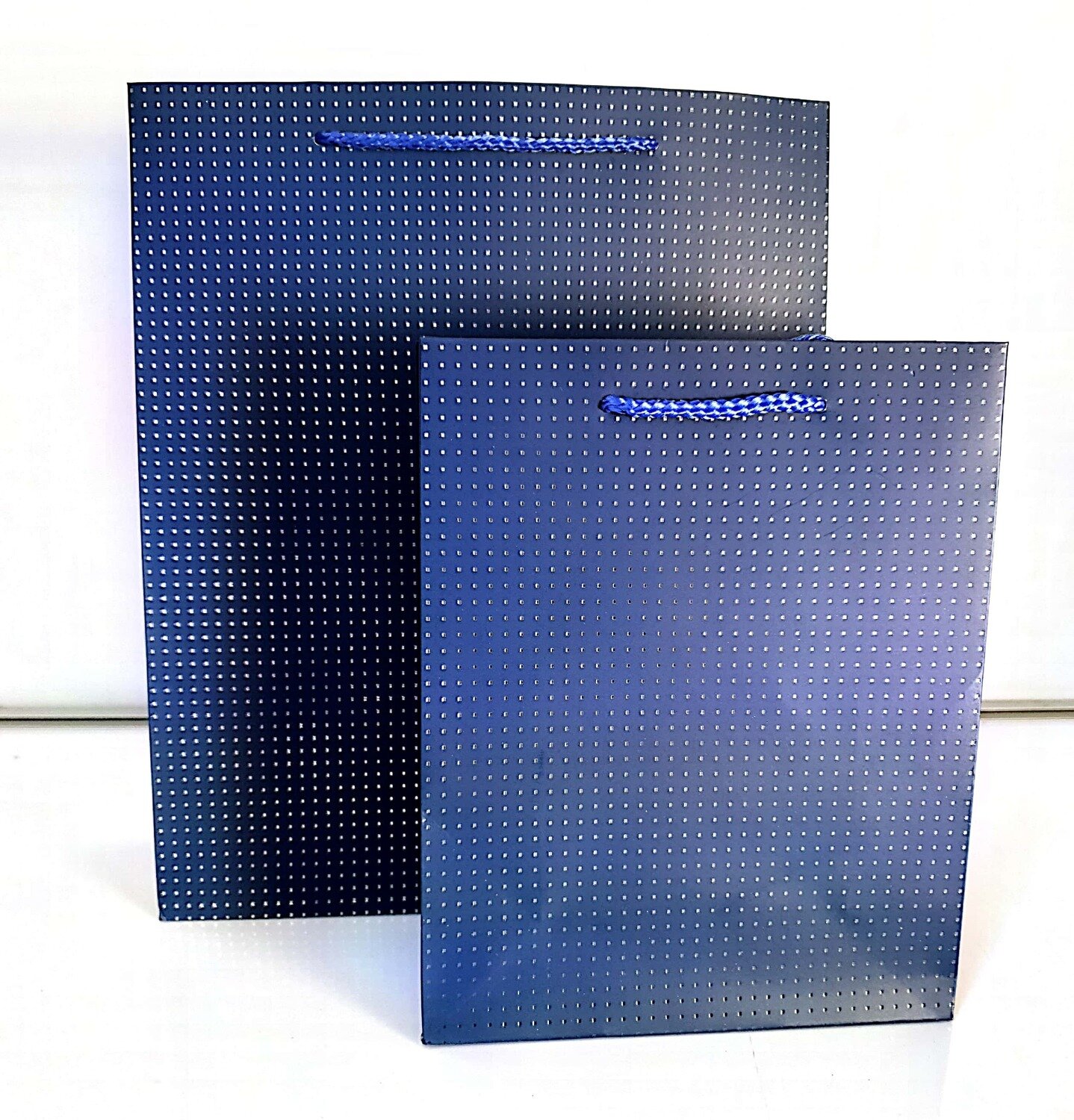 Navy Blue with Small Dots Large Gift Bag  PK3 (R17.50 Each)