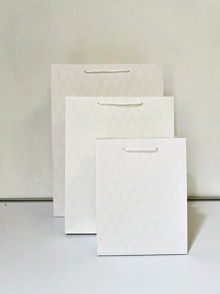 Oval Shape & Dots White Gift Bag Large PK3 (R20 Each)