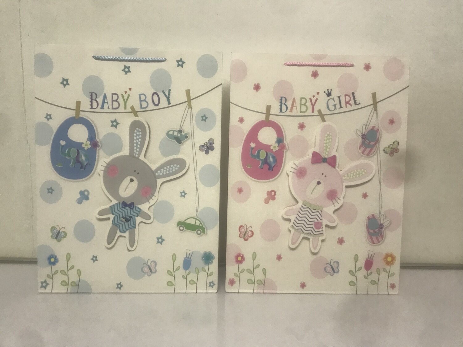 Pop up Bunny Baby Boy Large Gift Bag PK3 (R19.50 Each)