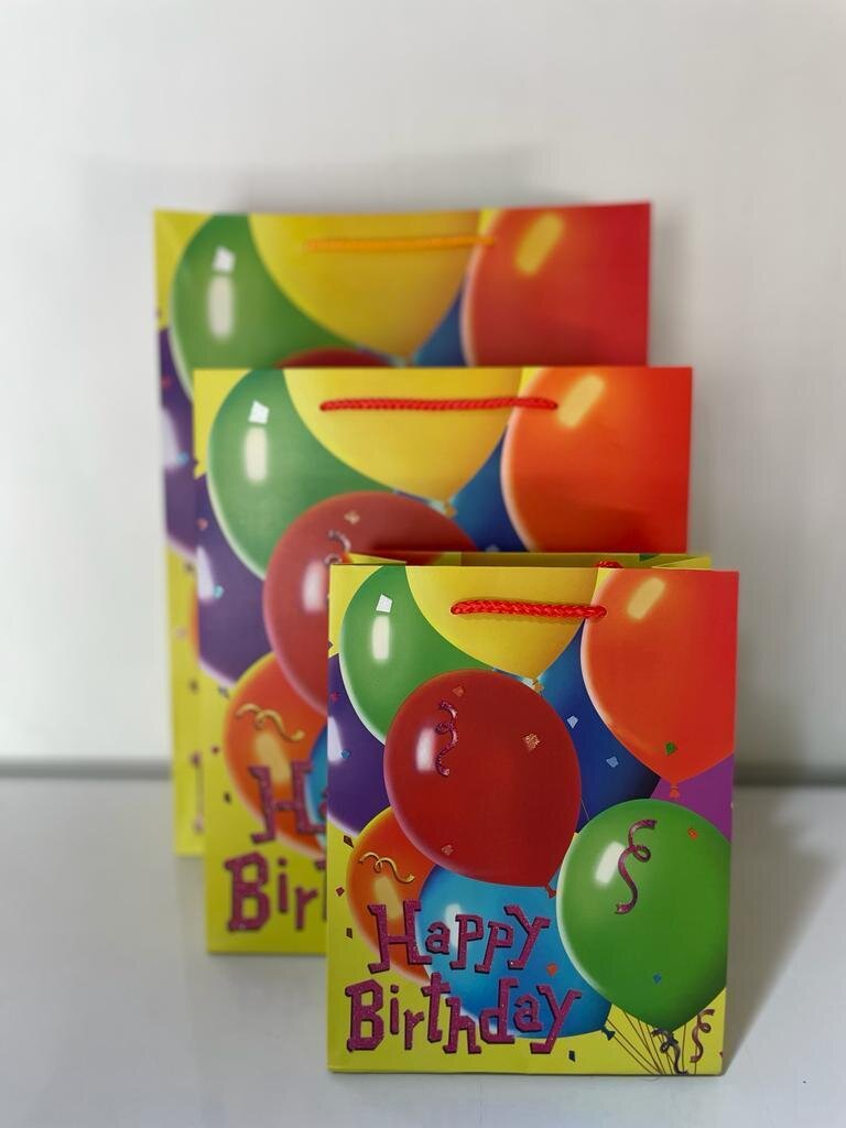 Happy Birthday Balloons Yellow Large Gift Bag