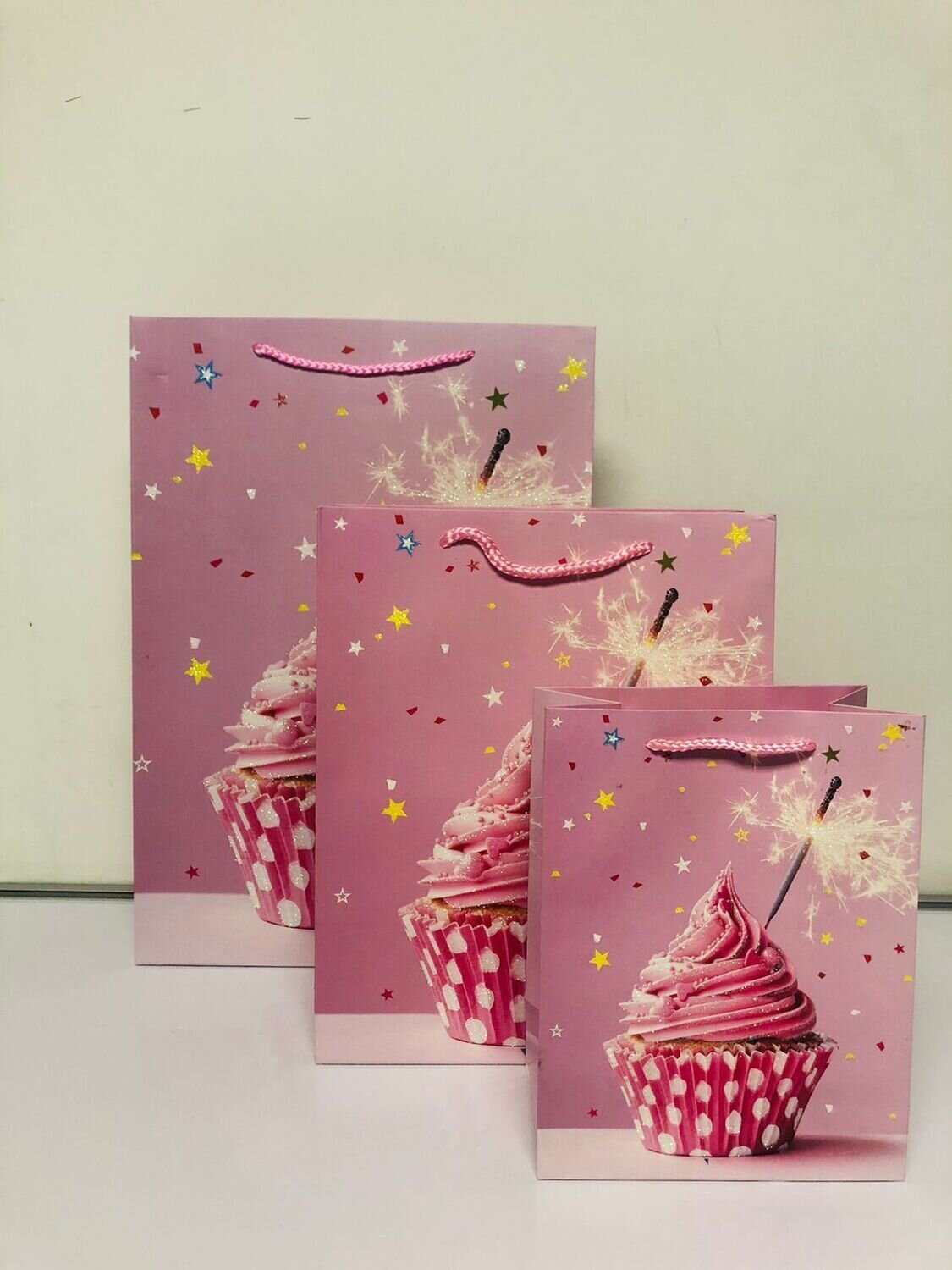 Cupcake Pink Gift Bag Medium