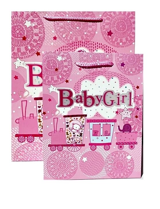 3D Baby Girl Train Medium Gift Bag PK3 (R15.50 Each)