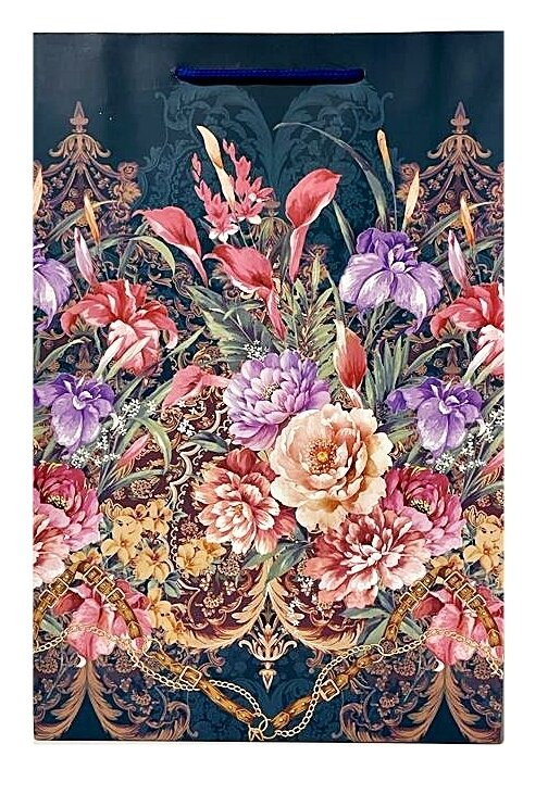 Flowers Teal Medium Gift Bag PK3 (R10.50 Each)