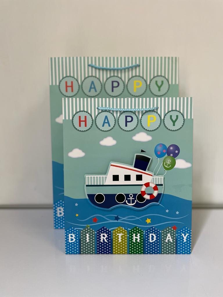 Happy Birthday Pop Up Boat Medium Gift Bag PK3 (R15.50 Each)