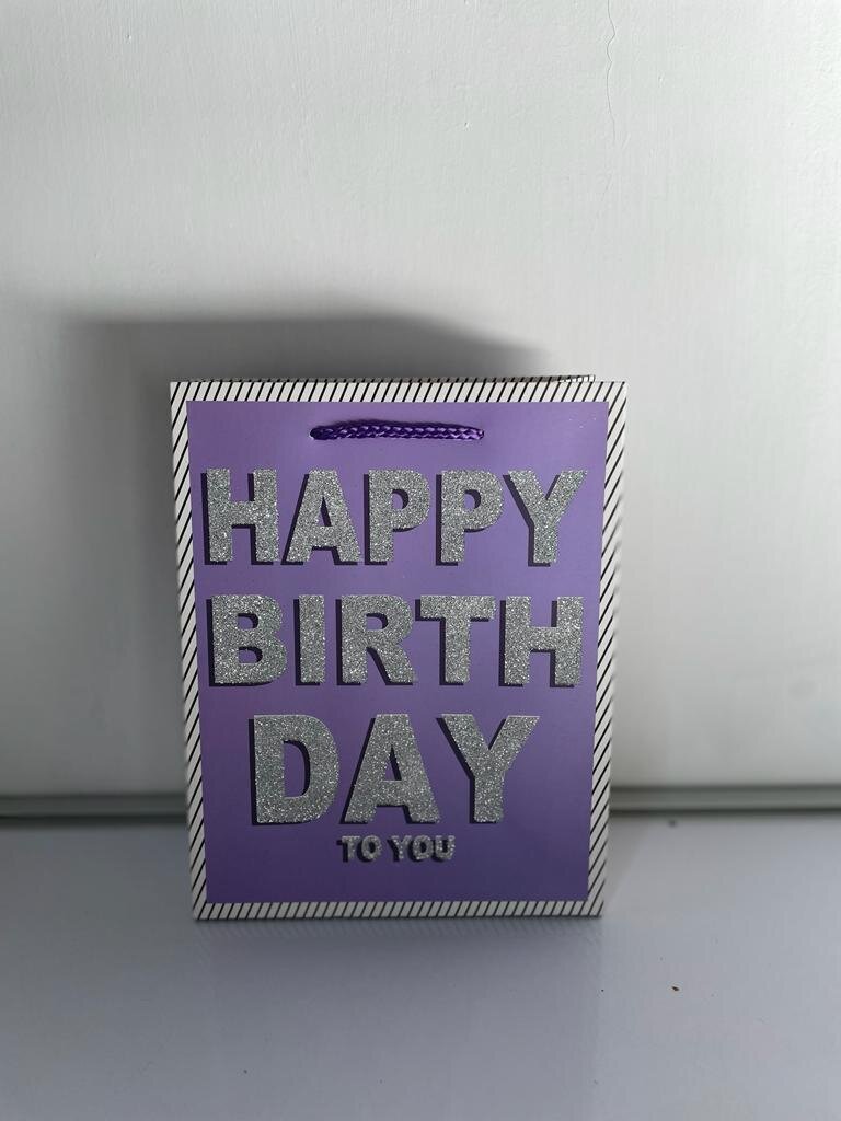 Happy Birthday To You Purple Medium Gift Bag PK3 (R15 Each)