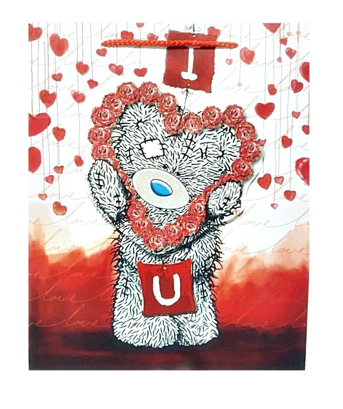 I Love You Teddy Medium Gift Bag PK3 (R15.50 Each)