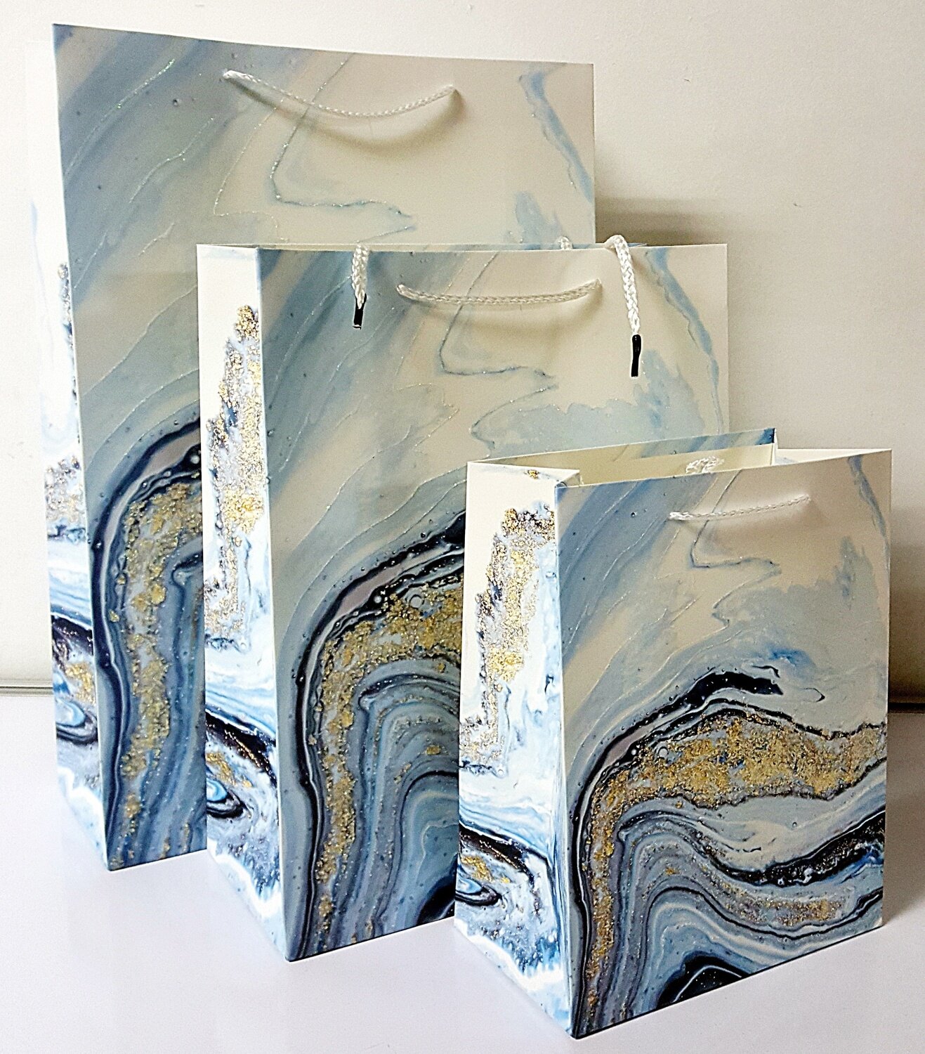 Light Blue Abstract Medium Gift Bag