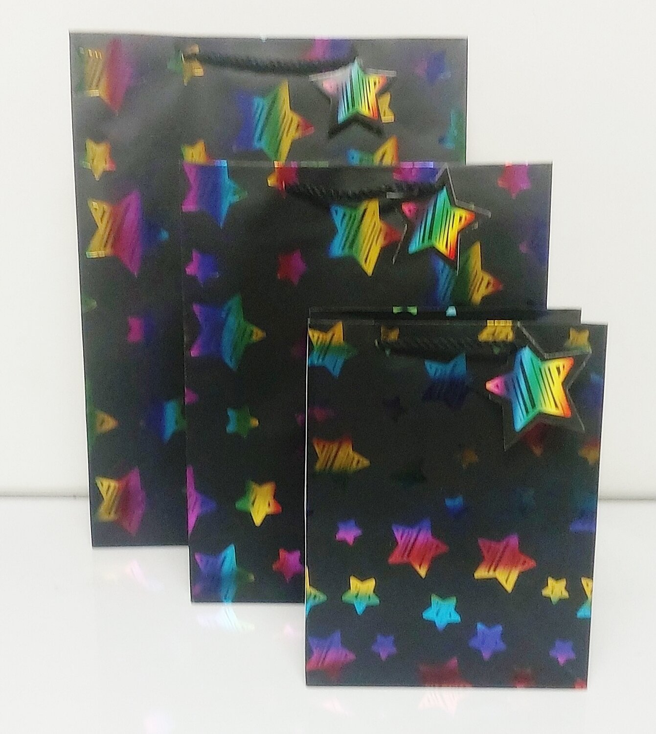 Multi-Colour Big Stars Medium Gift Bag PK3 (R17.50 Each)