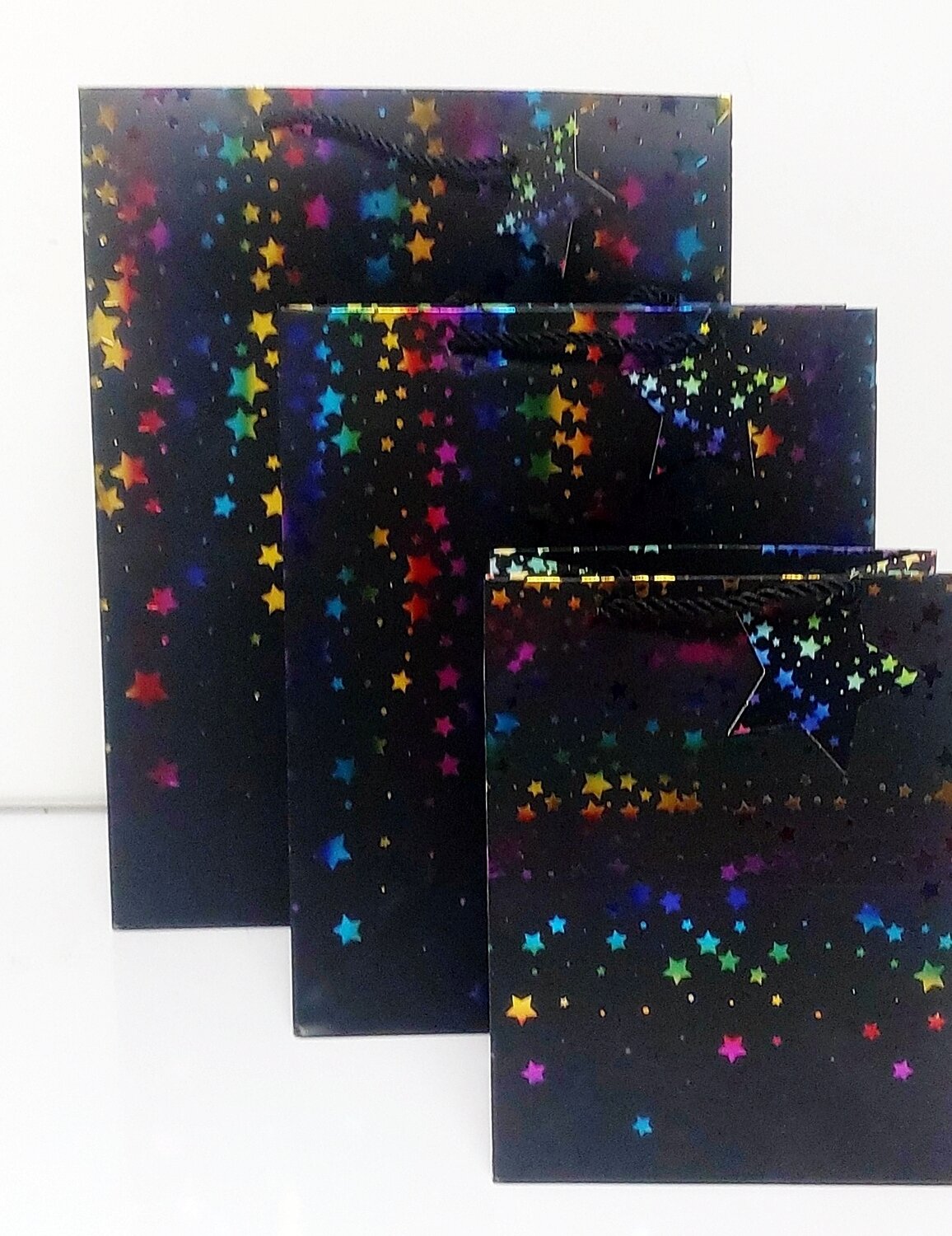 Multi-Colour Stars & Dots Medium Gift Bag PK3 (R17.50 Each)