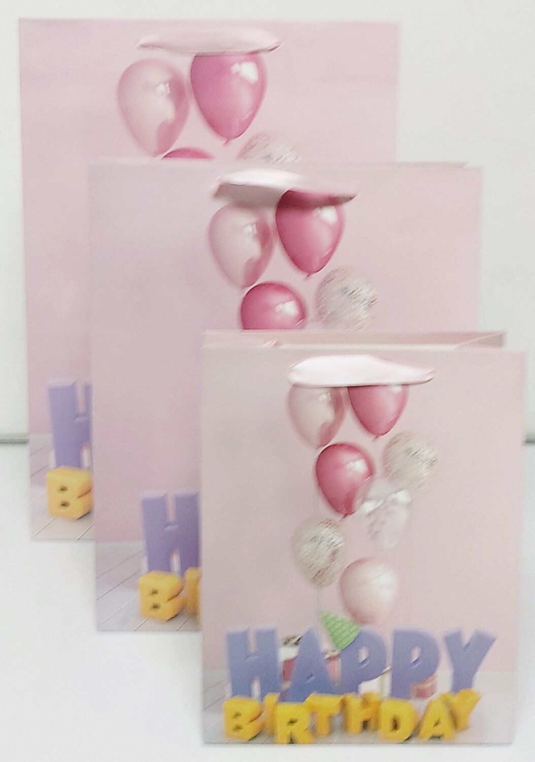 Happy Birthday Pink Balloons Small Gift Bag
