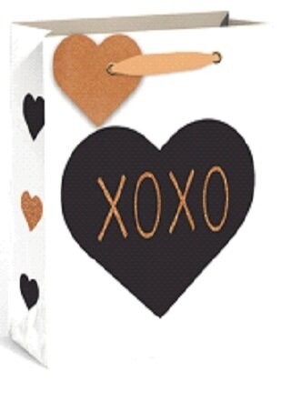 Heart XOXO Glitter Small Gift Bag PK3 (R15 Each)