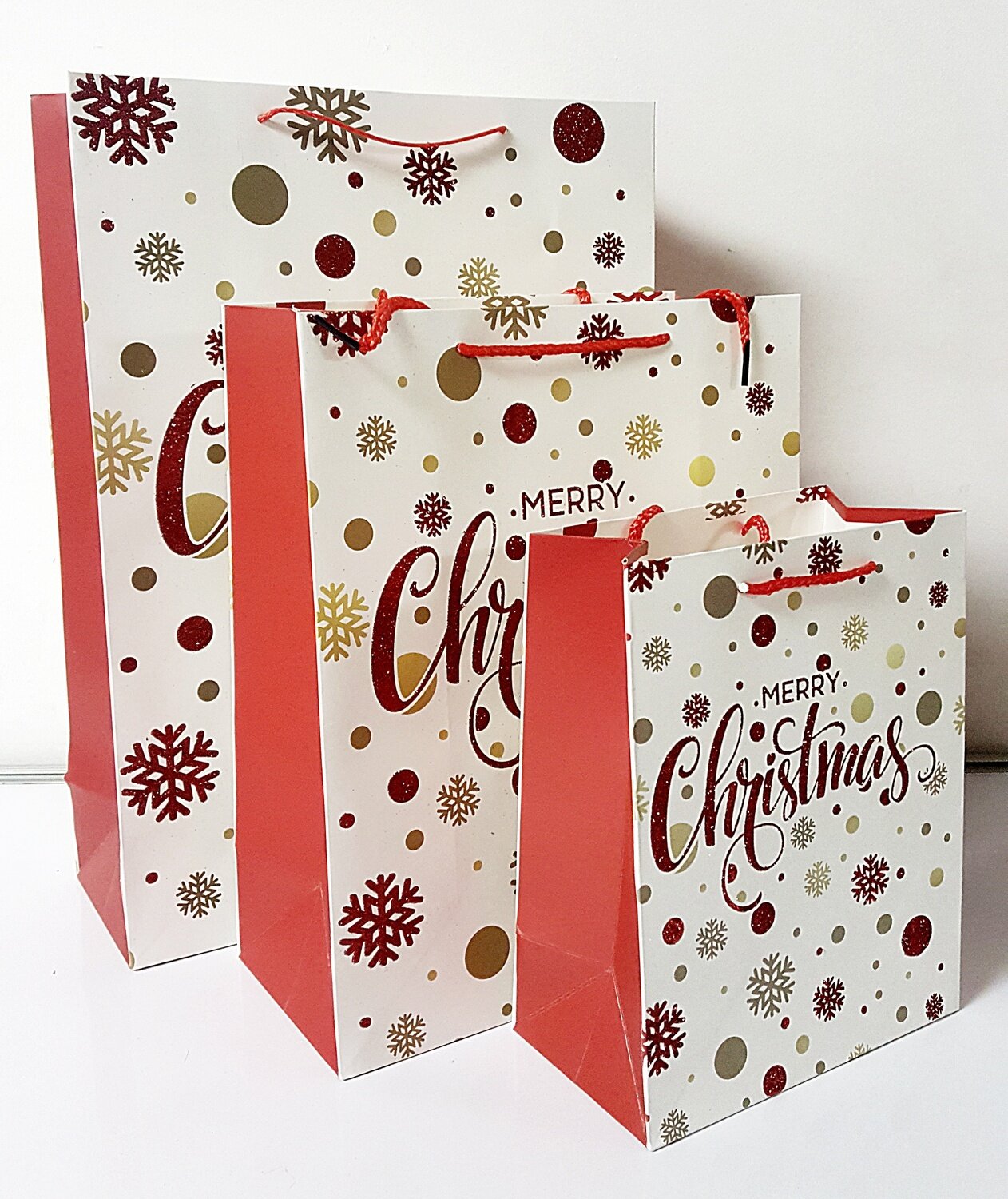 Merry Christmas Red Small Gift Bag PK3 (R10 Each)