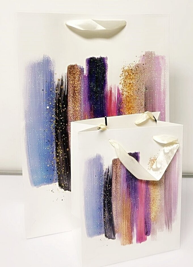 Straight Purple Lines - Small Gift Bag