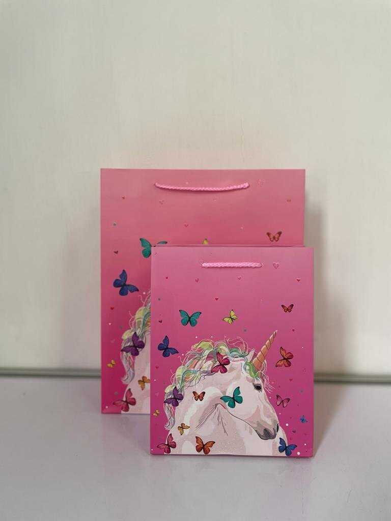 Unicorn with Butterflies  Small Gift Bag PK3 (R10.50 Each)
