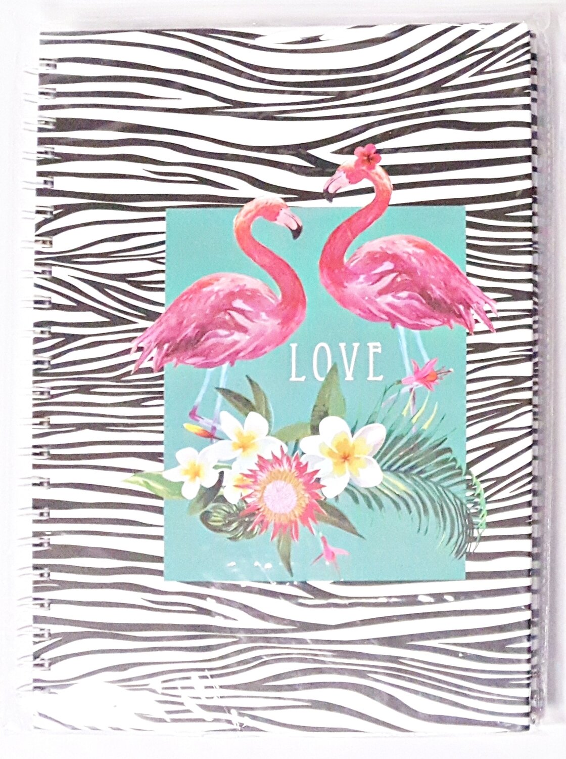 A4 Flamingo&#39;s Love Zebra  Notebook