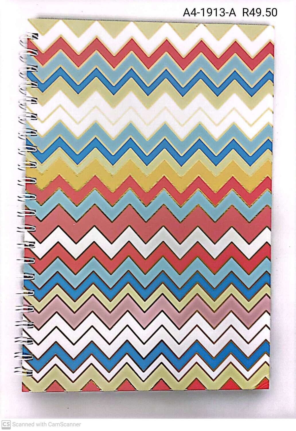 A4 Note Book Blue Zig Zag