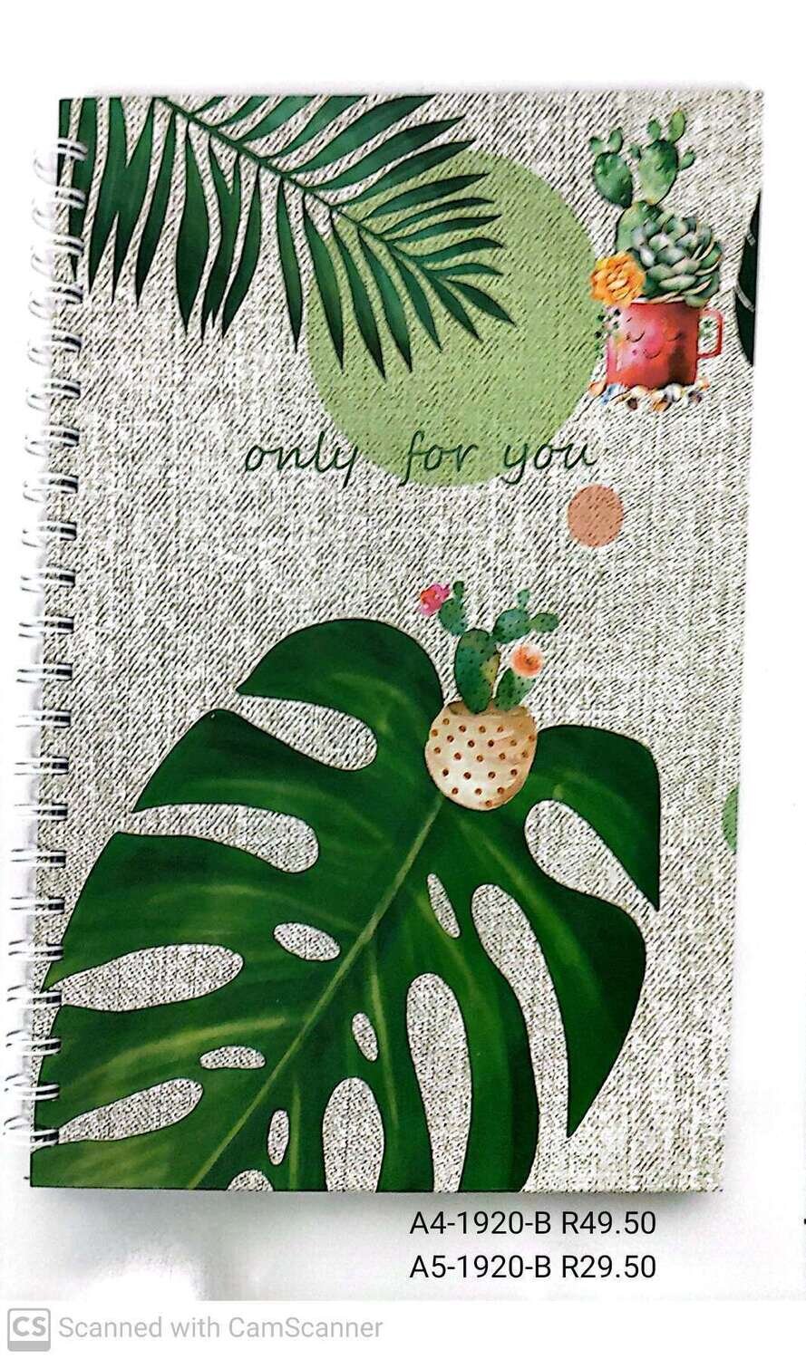A4 Note Book Only For You Leaf