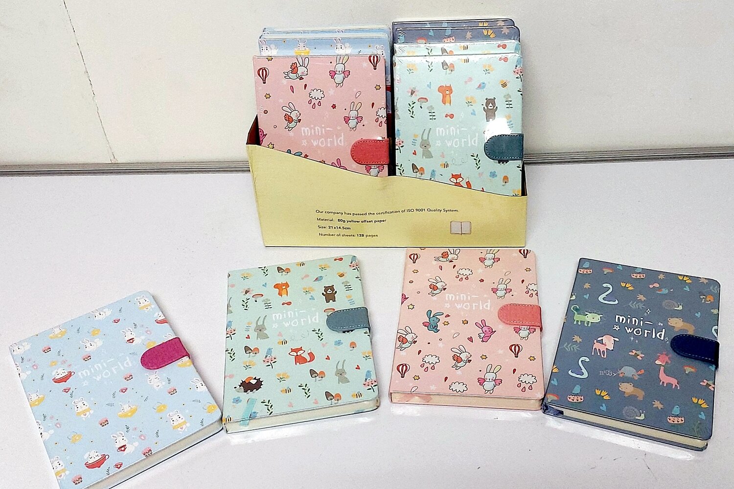 A5 Notebook 12PC With Clip Fun Animals