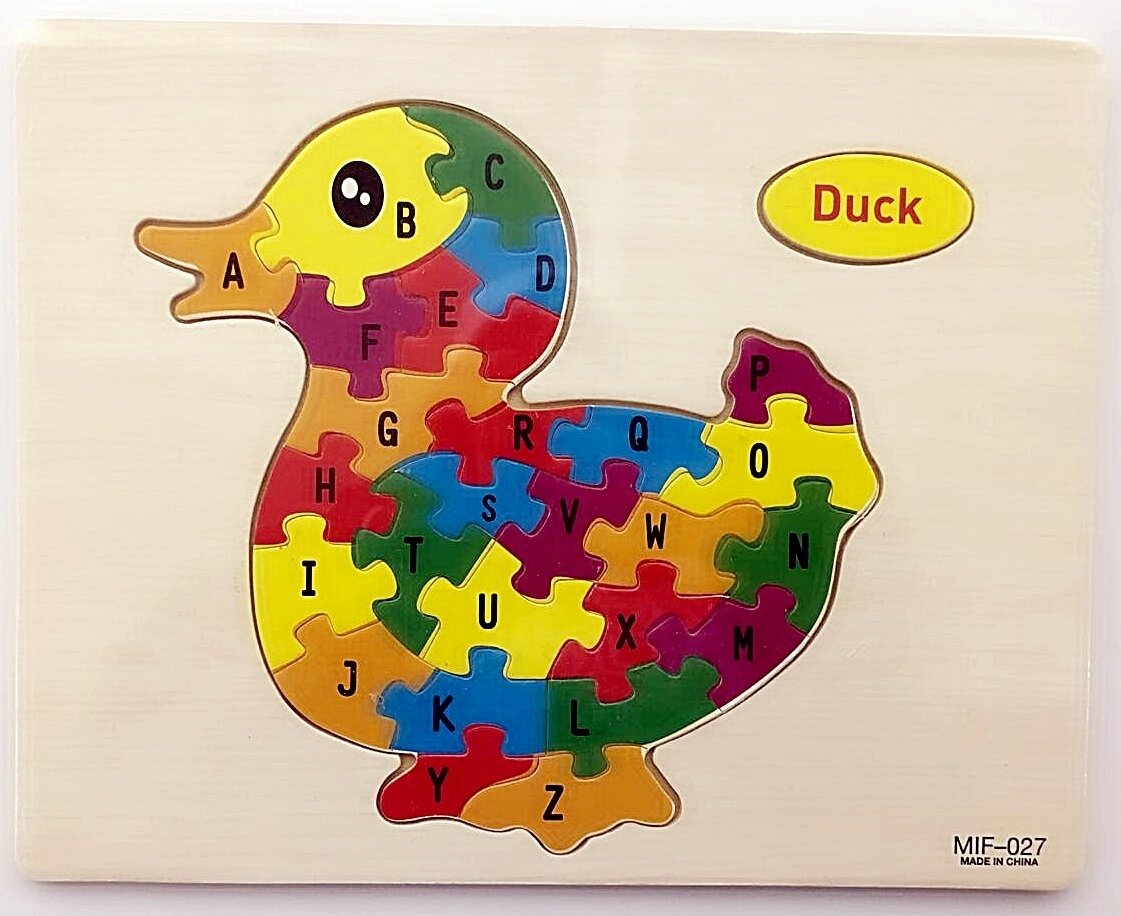 Wooden Puzzle  A-Z - Duck