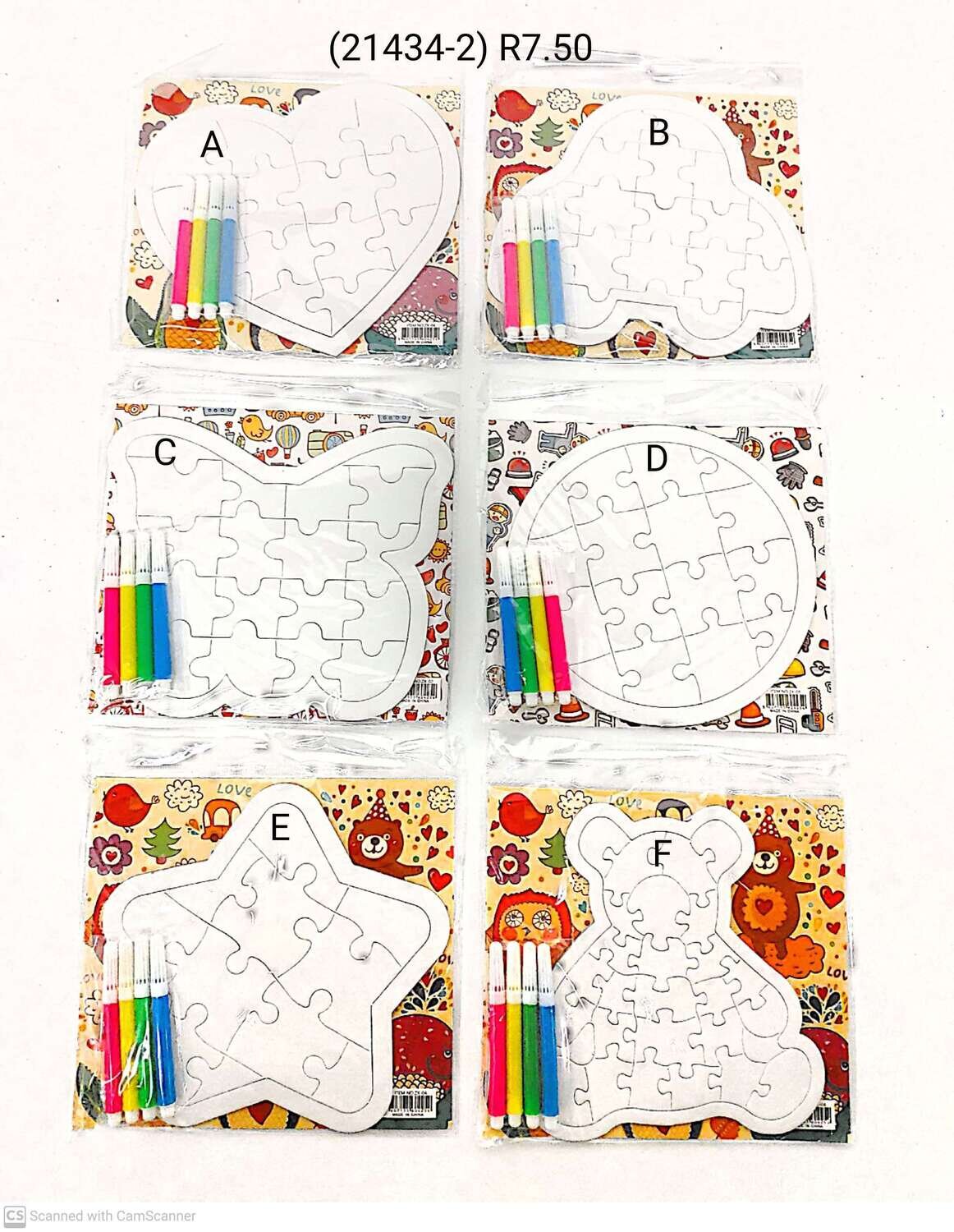Colour Your Own Puzzle assorted Designs