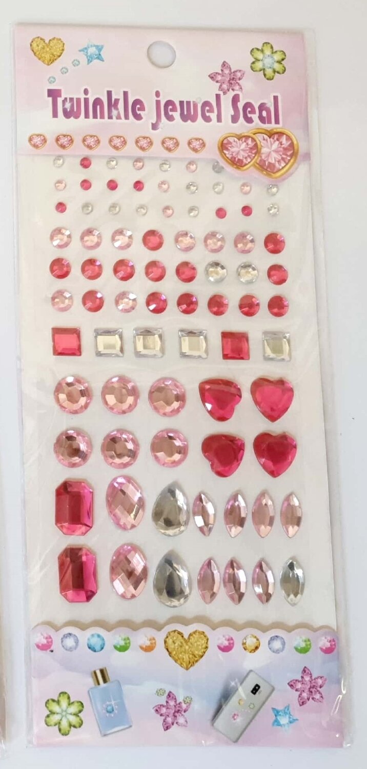 Twinkle Jewel Seal Pink Stickers