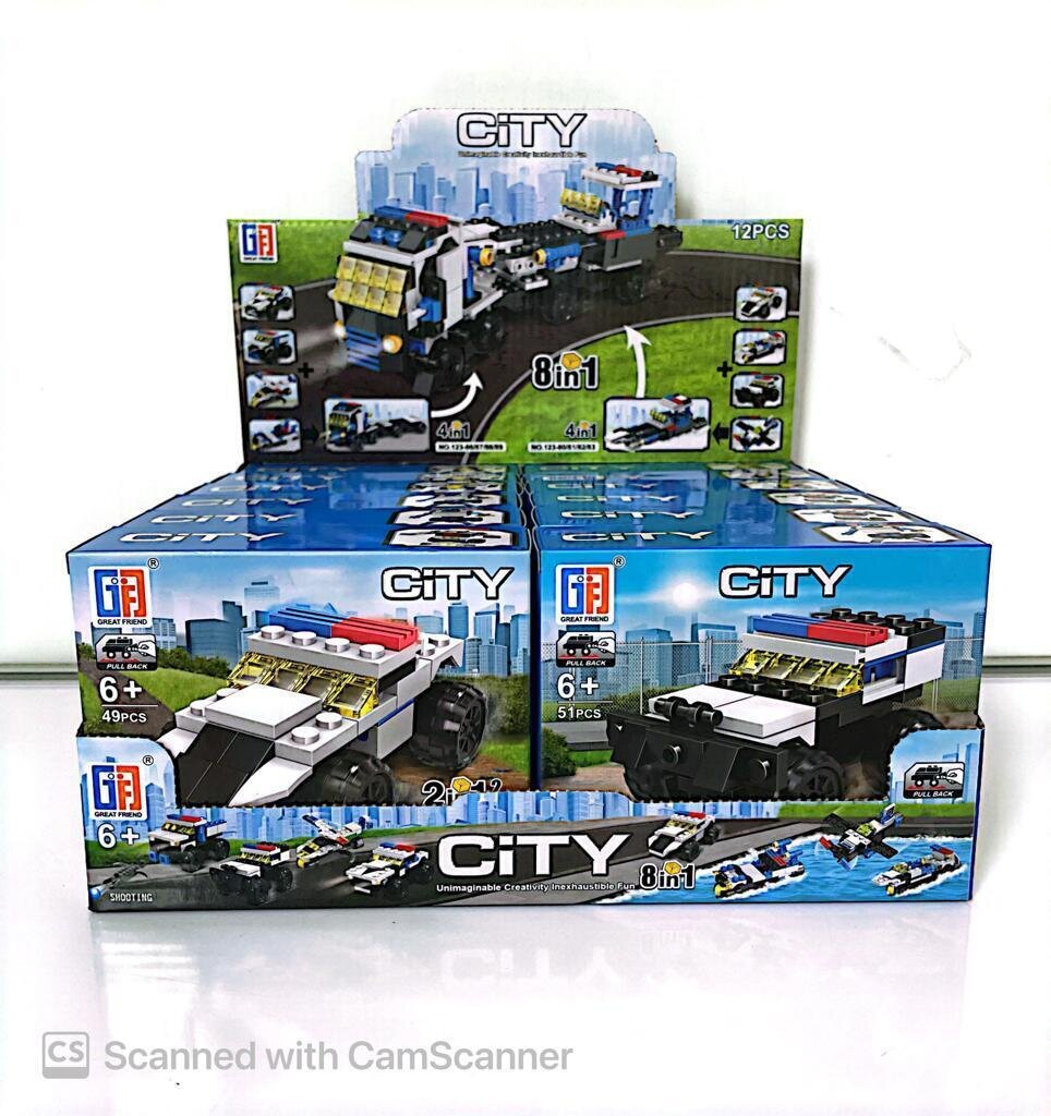 City Police Pull Back Car Puzzle 12PC