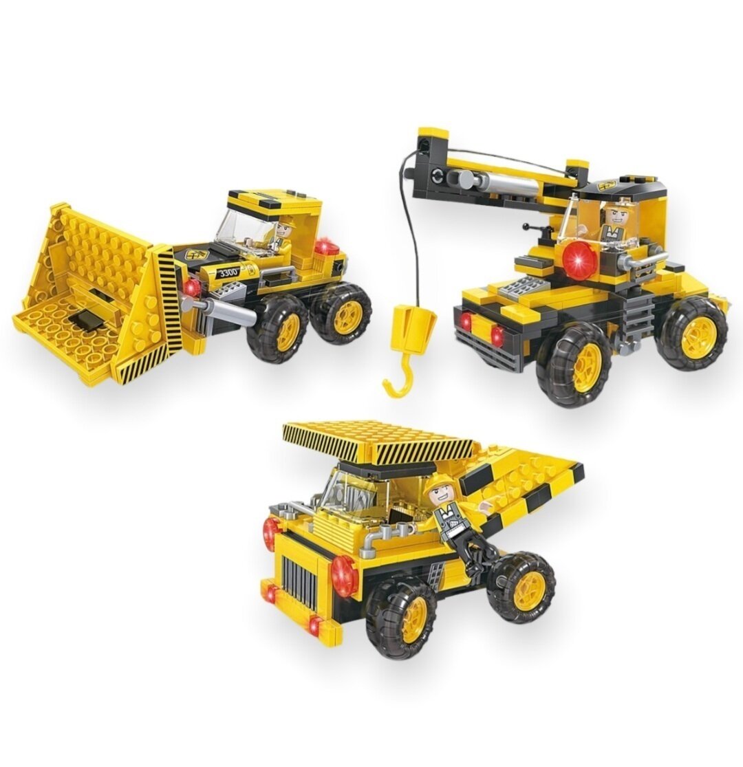 COGO 3-in-1 Bulldozer Crane & Truck - Building Blocks Toys for Boys