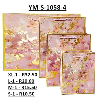 Pink Edged Marble Rectangular Extra Large Gift Bag PK3 (R32.50 Each)