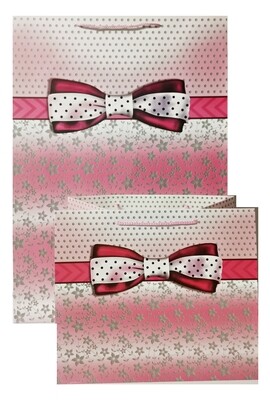 Pink Bow With Dots Extra Large Gift Bag PK3 (R39.50 Each)