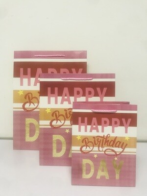 Happy Birthday Day Small Gift Bag PK3 (R10 Each)
