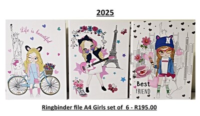 Ringbinder file A4 Girls set of 6
