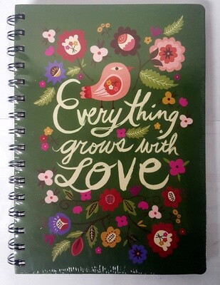 Note Book Everything Grows With Love