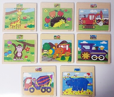 Assorted 12pc Wooden Puzzles