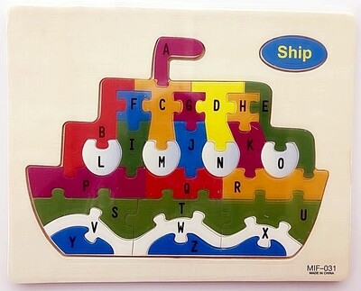 Wooden Puzzle A-Z - Ship