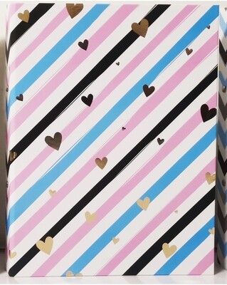 Clip Board diagonal lines with Hearts Pink