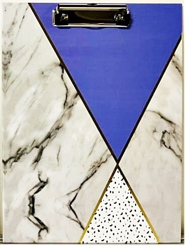 Clip Board Marble Diamond Blue