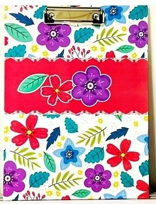 Clip Board Flowers Red