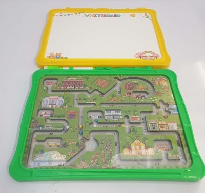 Drawing White Board Green with Magnetic Maze Game (31cm X 23cm)