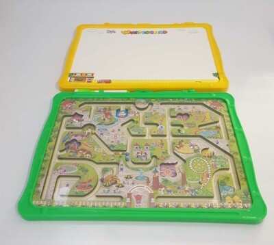 Drawing White Board Green with Magnetic Maze Game (36cm X 26cm)