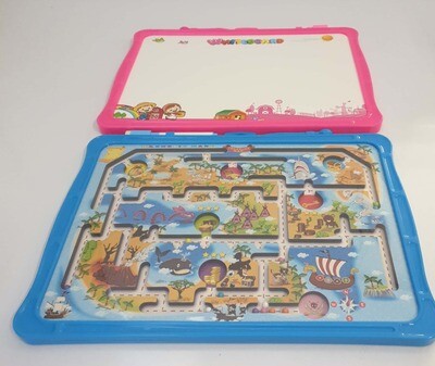 Drawing White Board Blue with Magnetic Maze Game (36cm X 26cm)