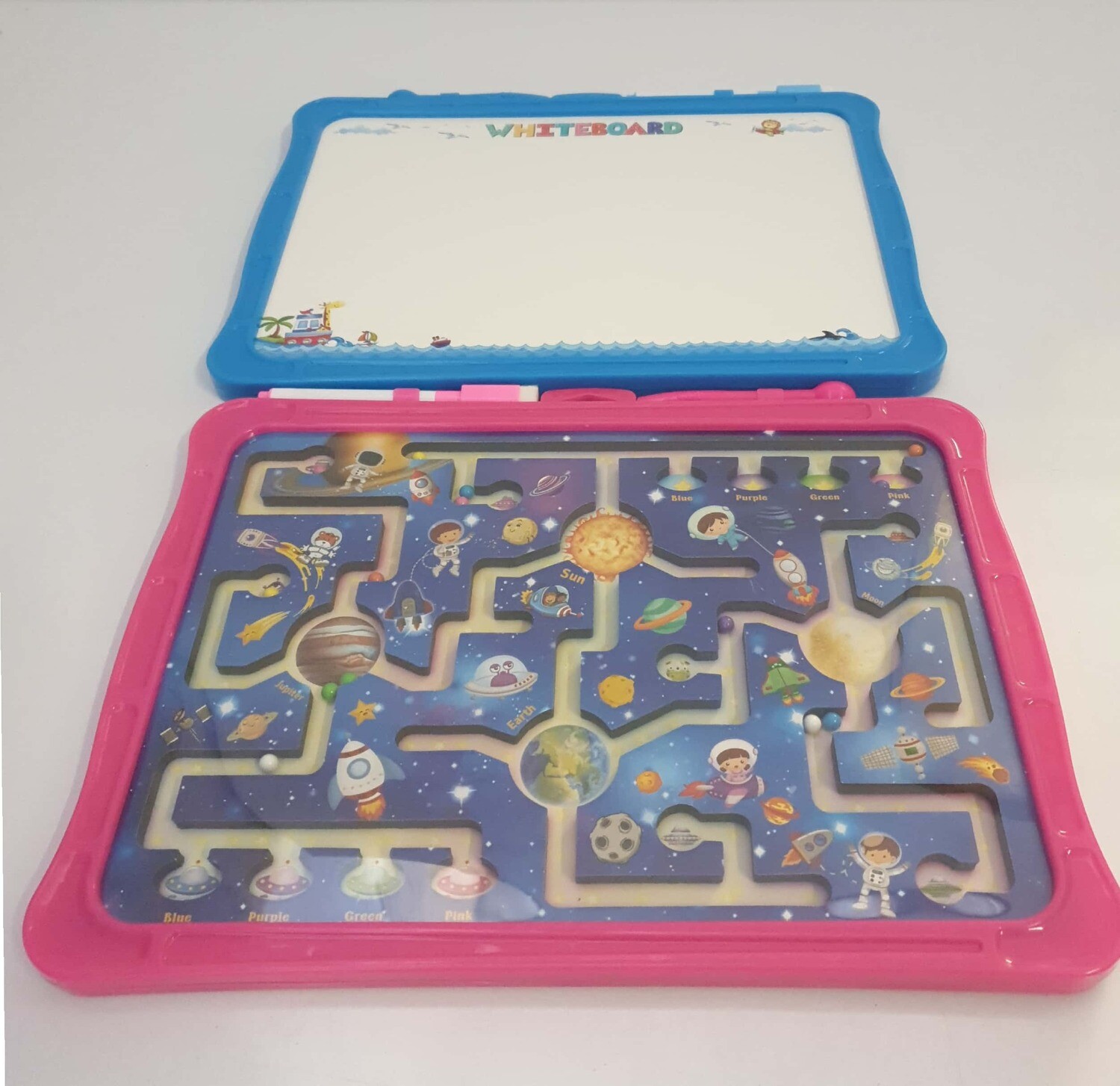 Drawing White Board Pink with Magnetic Maze Game (31cm X 23cm)