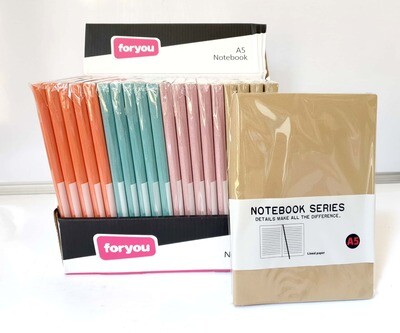 Plain Bright Colours Flexi Hard Cover Notebook A5 20PC