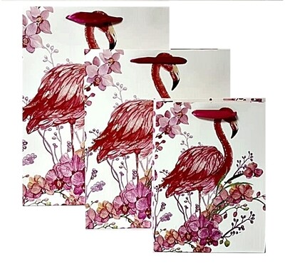 Flamingo Pink Gift Bag - Medium PK3 (R12.50 Each)