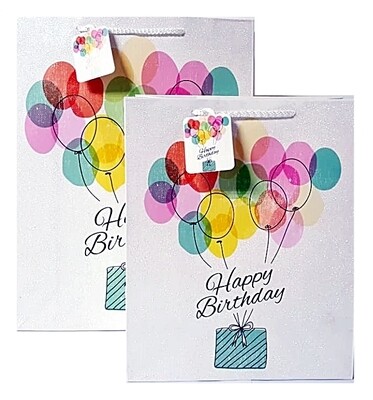 Happy Birthday Balloons - Glitter Multi Colour Large PK3 (R18.50 Each)